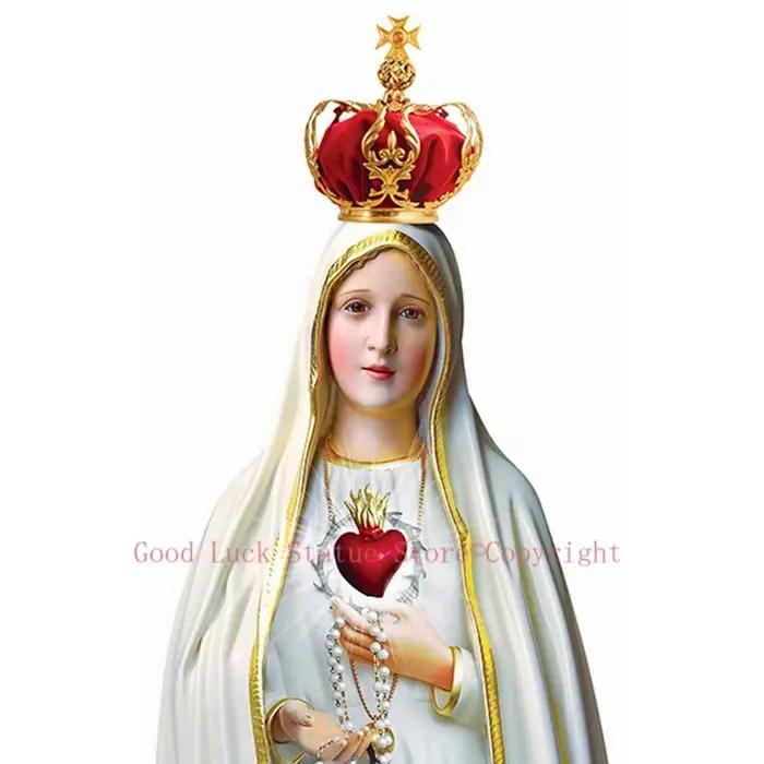 Peinture murale religieuse avec la vierge de Fatima, peinture artistique catholique sur toile de bon