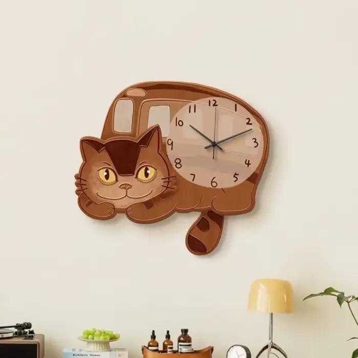 Horloges murales de dessin animé, pendule de salon, mécanisme silencieux, horloge intérieure moderne