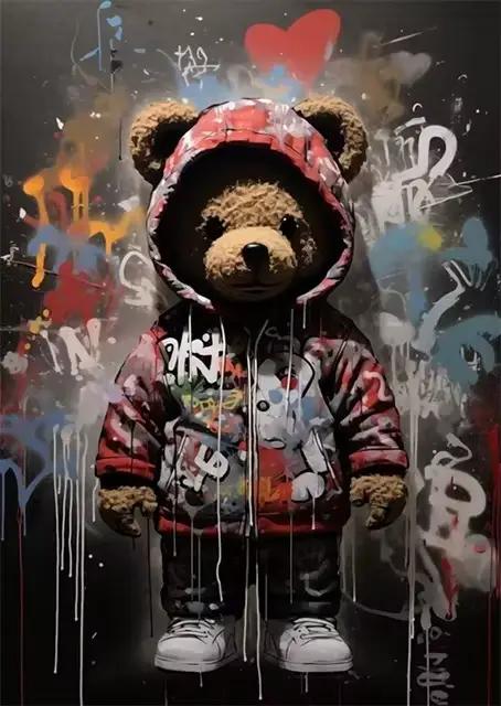 Affiches et impressions sur toile Banksy Graffiti Garçon Fille avec Ballon, Art mural Pop Street pou