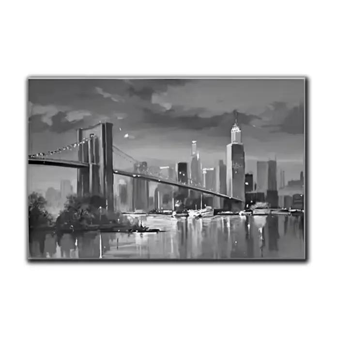 Peinture abstraite moderne à texture épaisse, toile faite à la main, art de New York, peinture à l'h