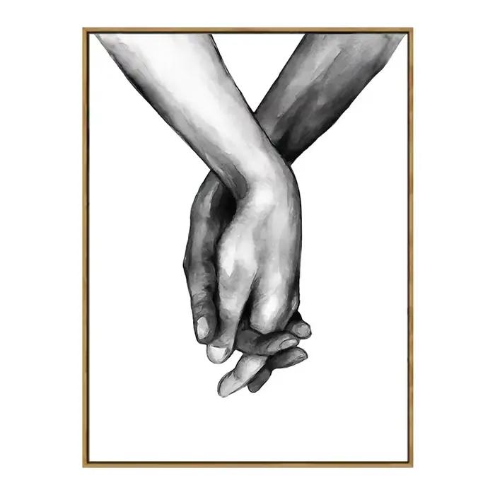Peinture sur toile nordique minimaliste noir blanc femme Sexy épaule romantique baiser citations amo