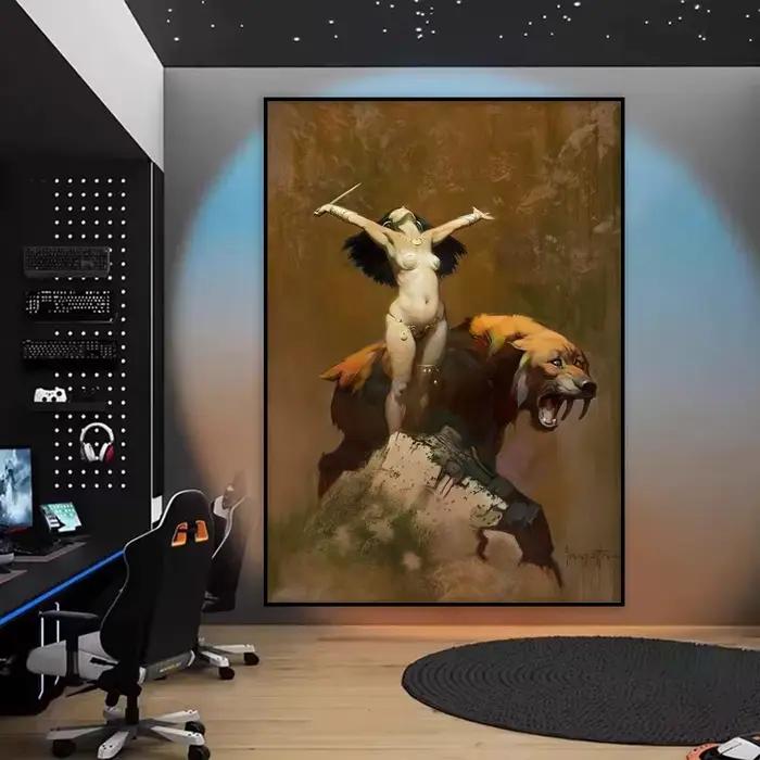 Cool f-frank f-frazetta Art peinture calligraphie HD toile affiche sans plis étanche tous les espace