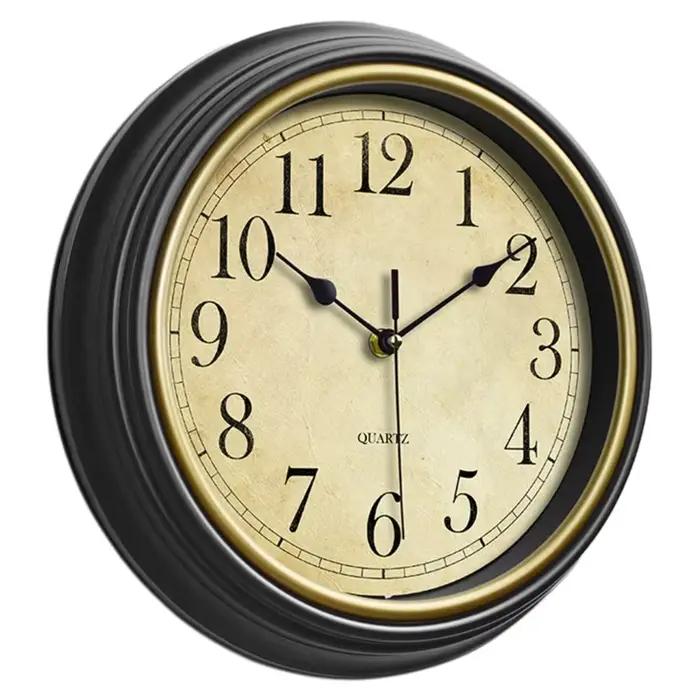 horloge murale rétro 12 pouces, sans tic-tac, classique, silencieuse, pour salon, cuisine, chambre à