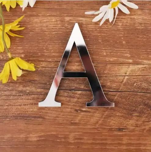 Autocollant Mural de Surface de miroir en acrylique avec lettres anglaises, affiche de l'alphabet ar