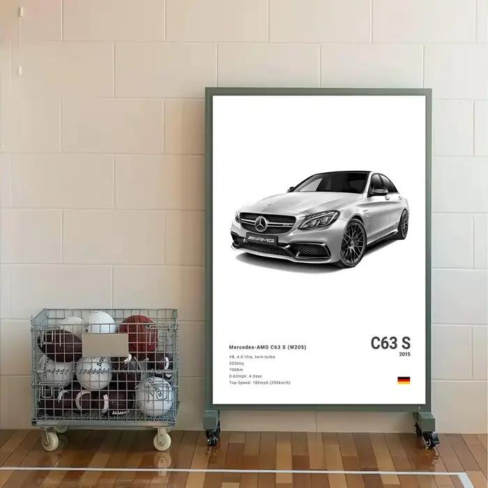 Affiche de supercar AMG GT, Art mural esthétique imperméable de qualité supérieure, conçu pour le sa