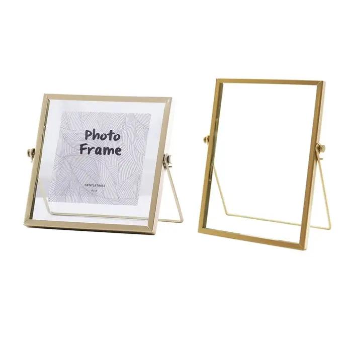 Cadre photo en verre transparent, support en fer, cadre de fleurs séchées brittop, décorations pour 