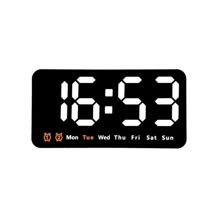 Horloge murale électronique à affichage de la température/Date, Format 12/24H, double alarme, horlog