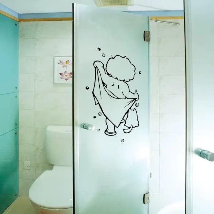 Autocollants pour porte de douche en verre, autocollants muraux pour le bain des enfants, autocollan