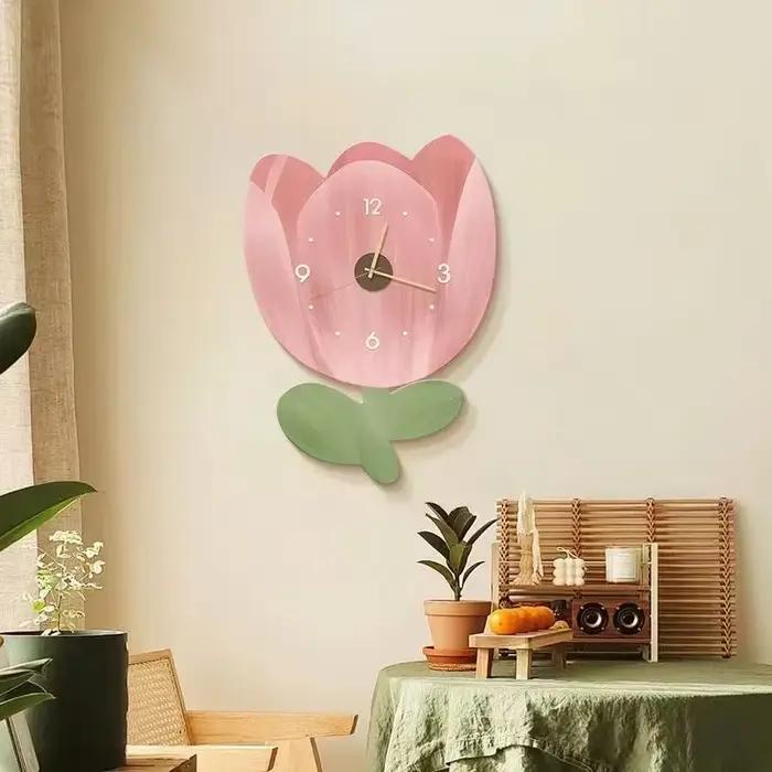 Horloge décorative légère suspendue pour Restaurant, Simple et créative, en porcelaine de cristal, h