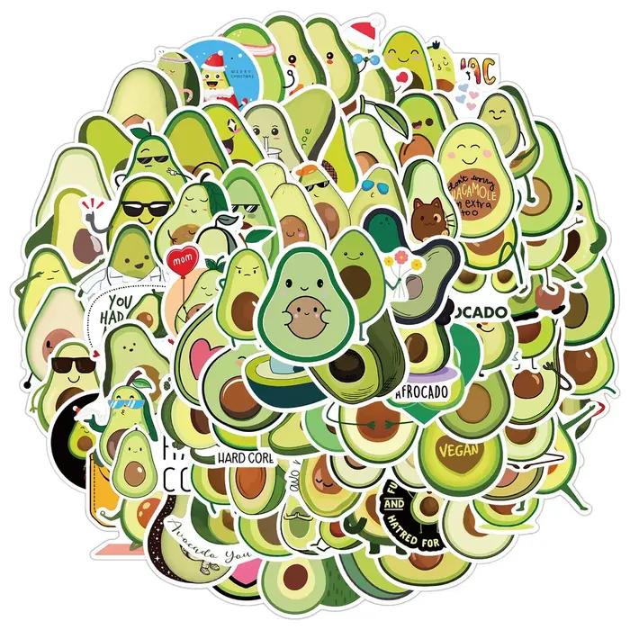 Autocollants d'avocat de dessin animé Kawaii, 50/100 pièces, décalcomanies mignonnes pour guitares, 