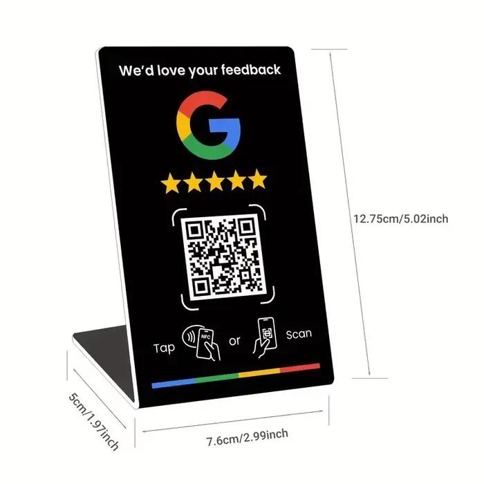 Support de code QR personnalisé pour avis Google, affichage de menu en acrylique, plaque pour réseau