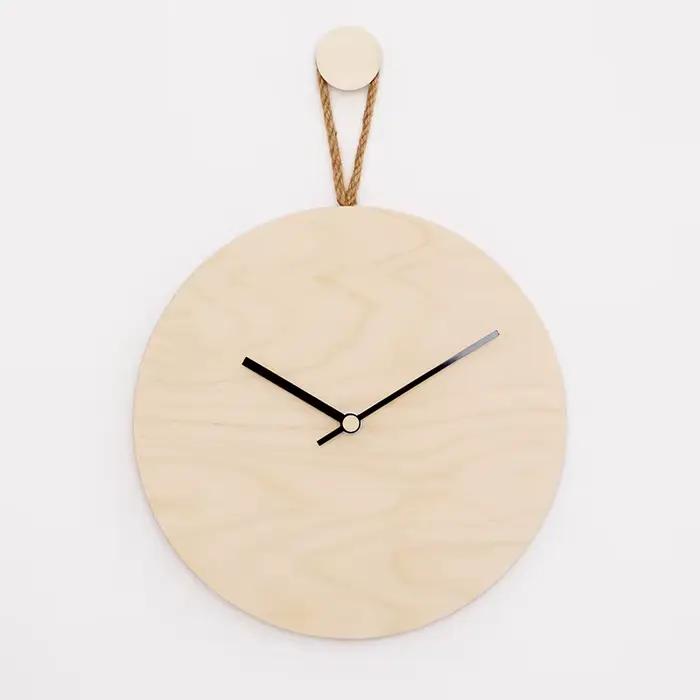 Horloge murale nordique en bois, décoration intérieure de salon, accessoires modernes et silencieux,