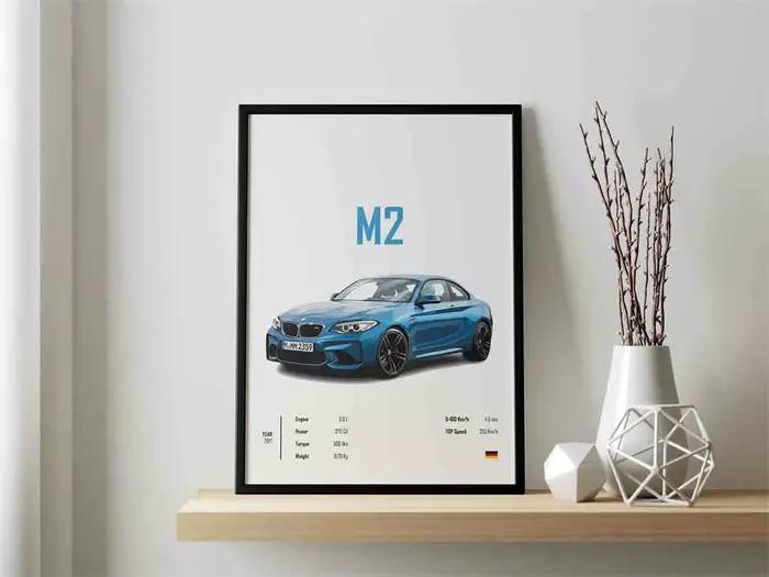 Lot d'affiches esthétiques de voitures allemandes rétro, supercars de luxe M8 M4 R8 RS6, peinture su