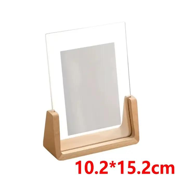 Cadre photo créatif en noyer/hêtre, cadre transparent en acrylique en forme de U, cadre en bois pour
