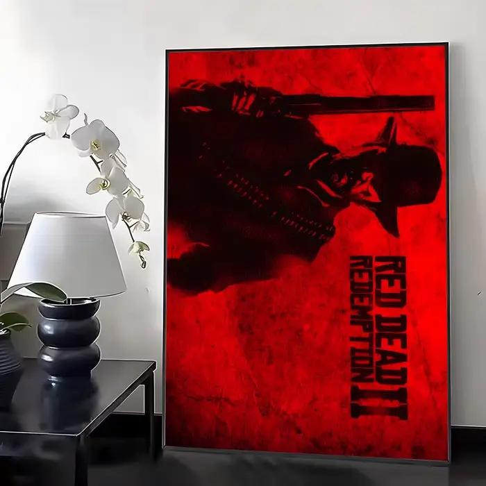 Affiche d'exposition de peinture et de calligraphie Red Dead Redemption 2, photo, peinture à l'huile
