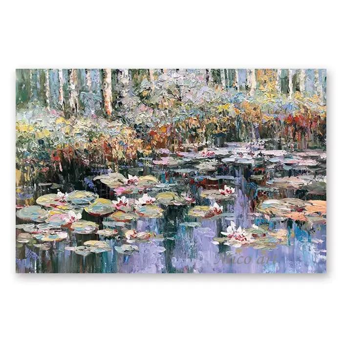 Peinture à l'huile moderne 100% peinte à la main de Monet Annie Flower, reproduction d'art mural sur