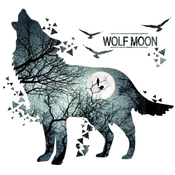 Autocollants muraux Horrific Wolf Forest, autocollants muraux animaux à faire soi-même pour chambre 