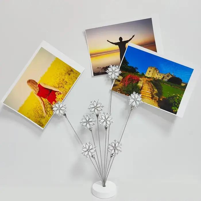 Support de cadre photo en forme d'arbre, pinces pour cartes et photos, support de bureau pour mémos,