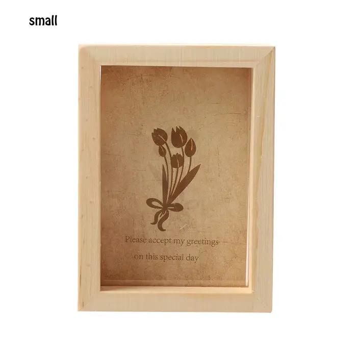 Cadre photo vintage en bois multi-décoratif, décoration de maison en ligne, art de mariage, mini cad