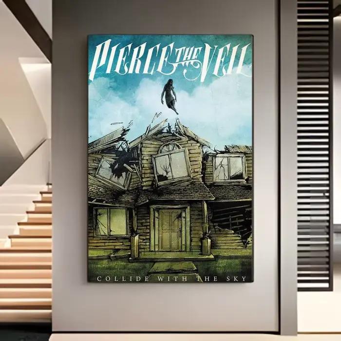 Affiche de groupe de rock P-Pierce The Veil, peinture murale de film américain, décoration murale po