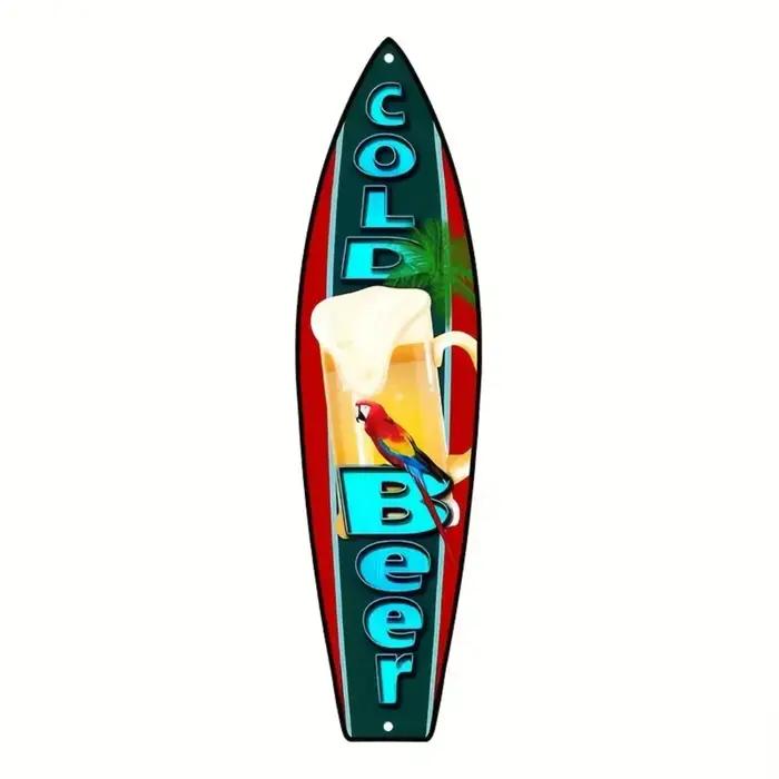 Panneau d'art mural en bois pour la maison, panneau de planche de surf, décor de boissons, plage, bi