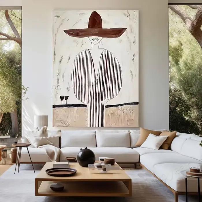 Peinture à l'huile sur toile faite à la main, garniture de maison moderne, image d'art Mural abstrai