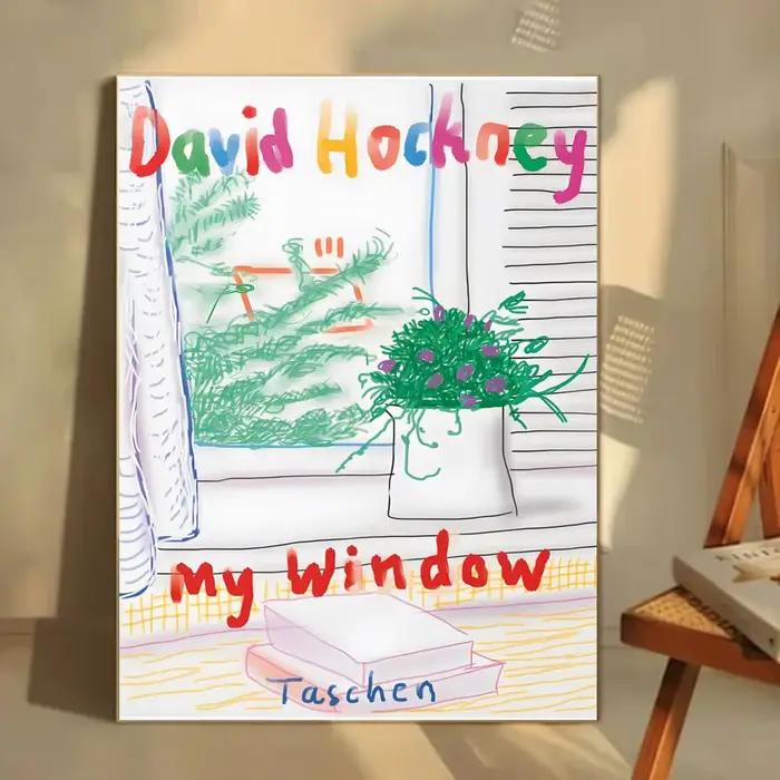 Affiche d'artiste David Hockney, autocollant mural imperméable HD, décoration de salon, cadeau