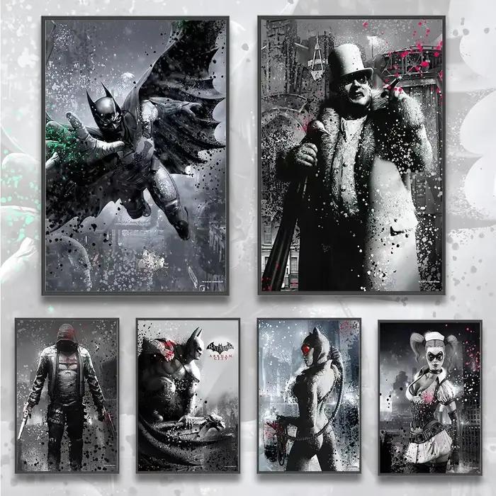 Arkham Asylum Batman affiche figurines de film décoration de la maison peinture mur Art chambre décor papier peint enfants cadeau