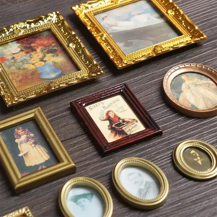Miniature peinture à l'huile vintage
