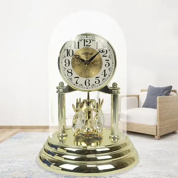 Horloge de Table rotative en or