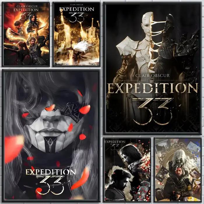 C-Clair Obscur Expedition 33 Poster autocollant mural amovible pour salon