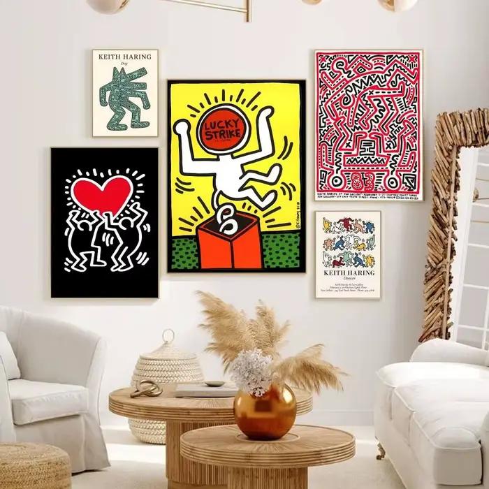 Affiche autocollante DIY K-Keith Art H-Haring pour artiste peintre de rue