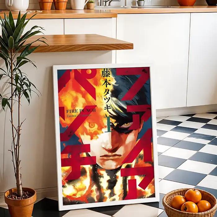 Affiche murale auto-adhésive HD Manga F-FIRE P-PUNCH