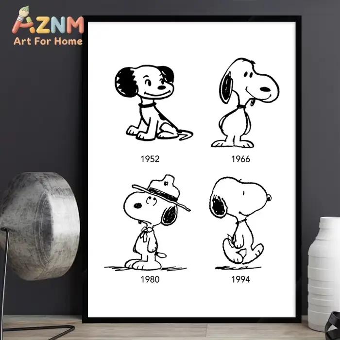 Affiche décorative Snoopy des bandes dessinées Peanuts