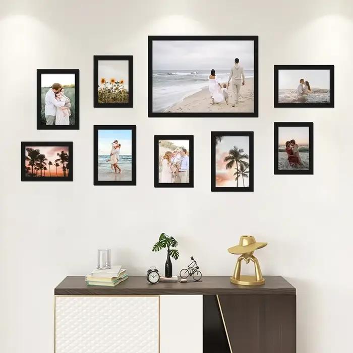 Ensemble de cadres photo noirs blanches