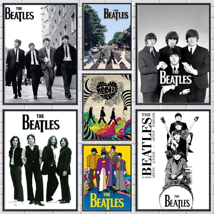 POP Rock Band The b-B-Beatles-ES affiche autocollants muraux modernes et élégants pour la décoration intérieure salon dortoir Art mural
