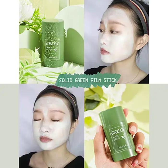 40g thé vert masque bâton visage enlever points noirs traiter acné imperfections points noirs propre solide masque bâton crème soins de la peau
