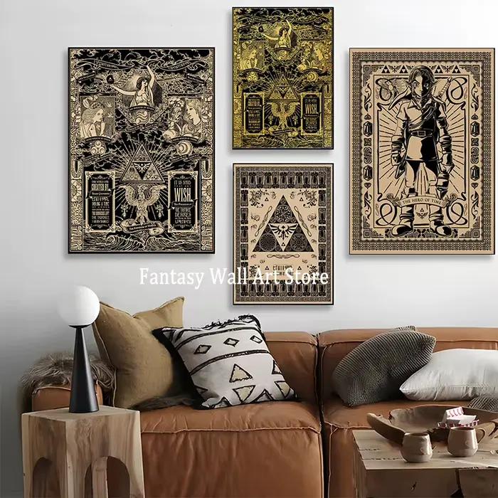 Z-zzelda jeu Vintage affiche légende de Zzelda décor mural classique jeu vidéo imprime toile décoration murale salle de