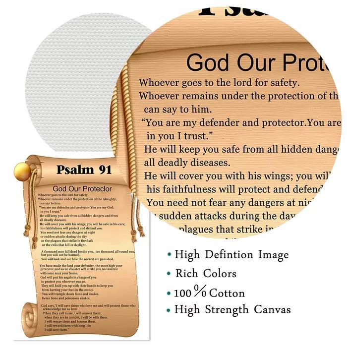 Impression d'affiche d'art de prière de la psaume 91. "Psalm 91" écriture mur Art toile peinture maison