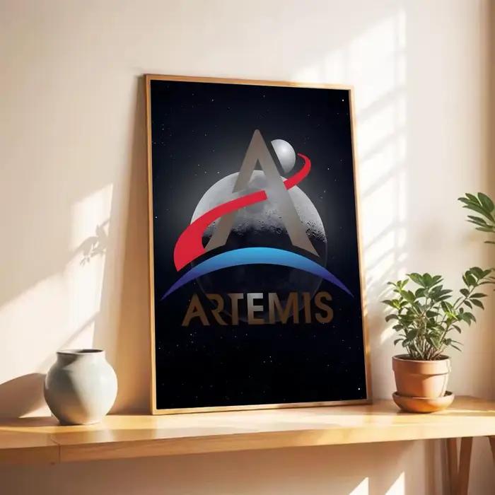 Affiche d'exploration aérospatiale A-Artemis II