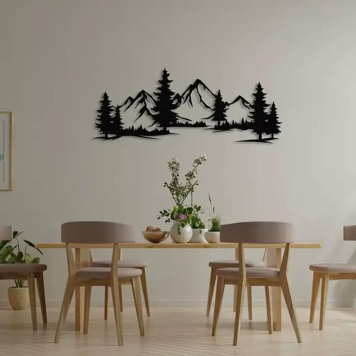 Art mural en métal Woodland Mountain