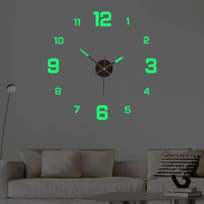 Horloge numérique lumineuse, horloge murale stéréoscopique DIY, horloge silencieuse, horloge murale pour salon, chambre à coucher, décorations pour la maison