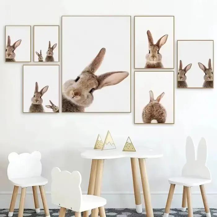 Affiche familiale personnalisée avec impression de lapin