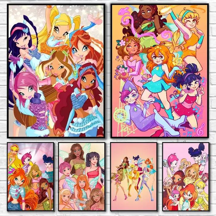 Affiches Anime W-Winxs, impression HD, décoration murale Vintage, pour la maison, la salle d'étude, 1 pièce