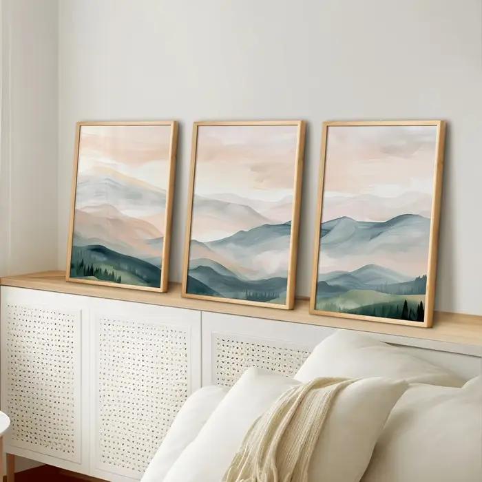 Lot de 3 affiches paysagères bohèmes