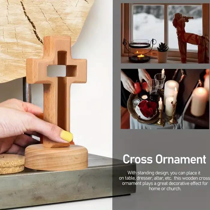 Croix bois Crucifix debout jésus mur