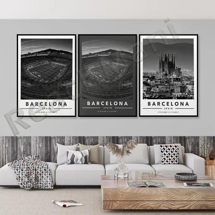 Barcelone City and Coordinates Print