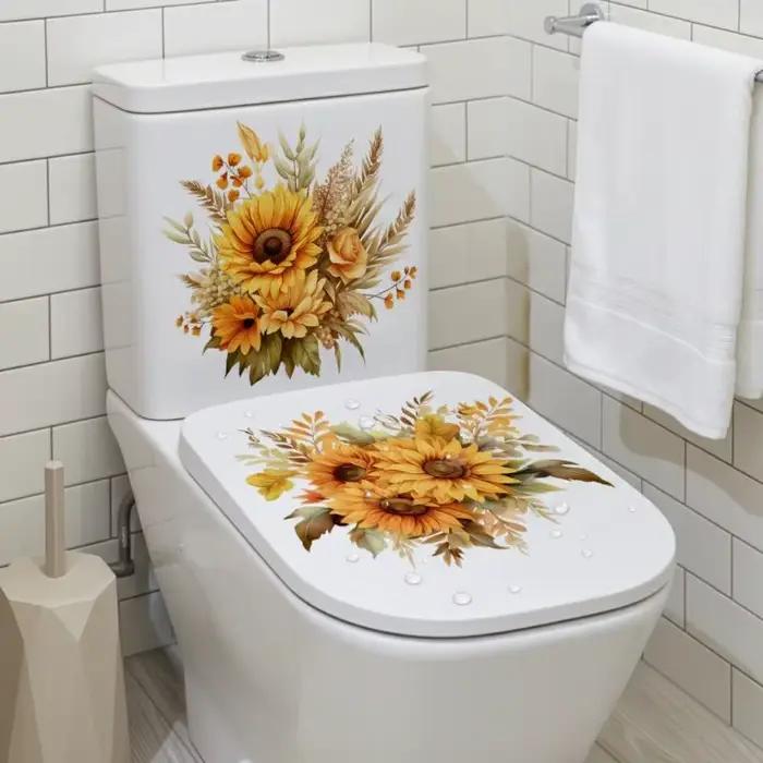 Autocollant mural en forme de bouquet de tournesols