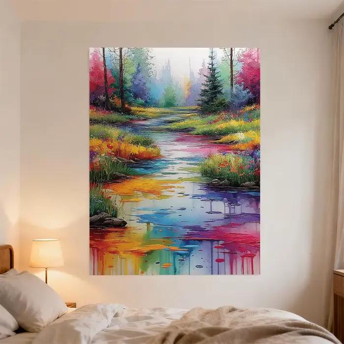 Peinture sur toile aquarelle personnalisée - Décoration murale