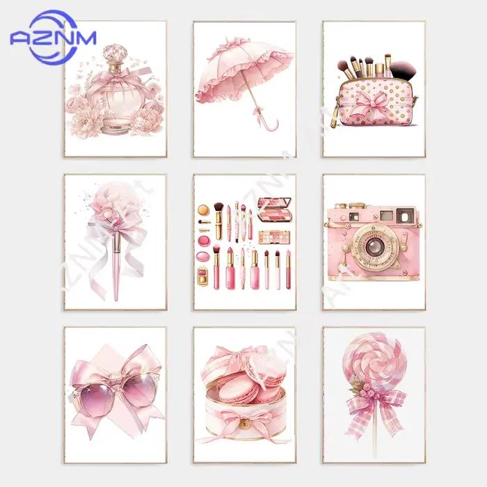 Affiche d'art sur toile rose